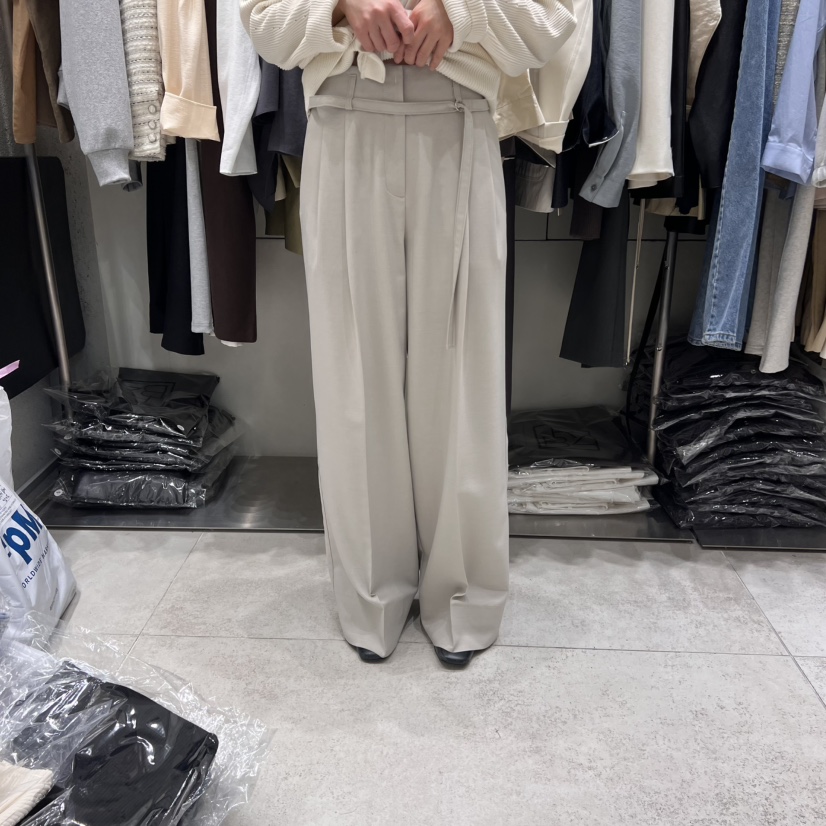 BRONZE東大門代購女裝新款休閑真品時尚職業推薦休閑褲含腰帶BRONZE休閑褲圖色1