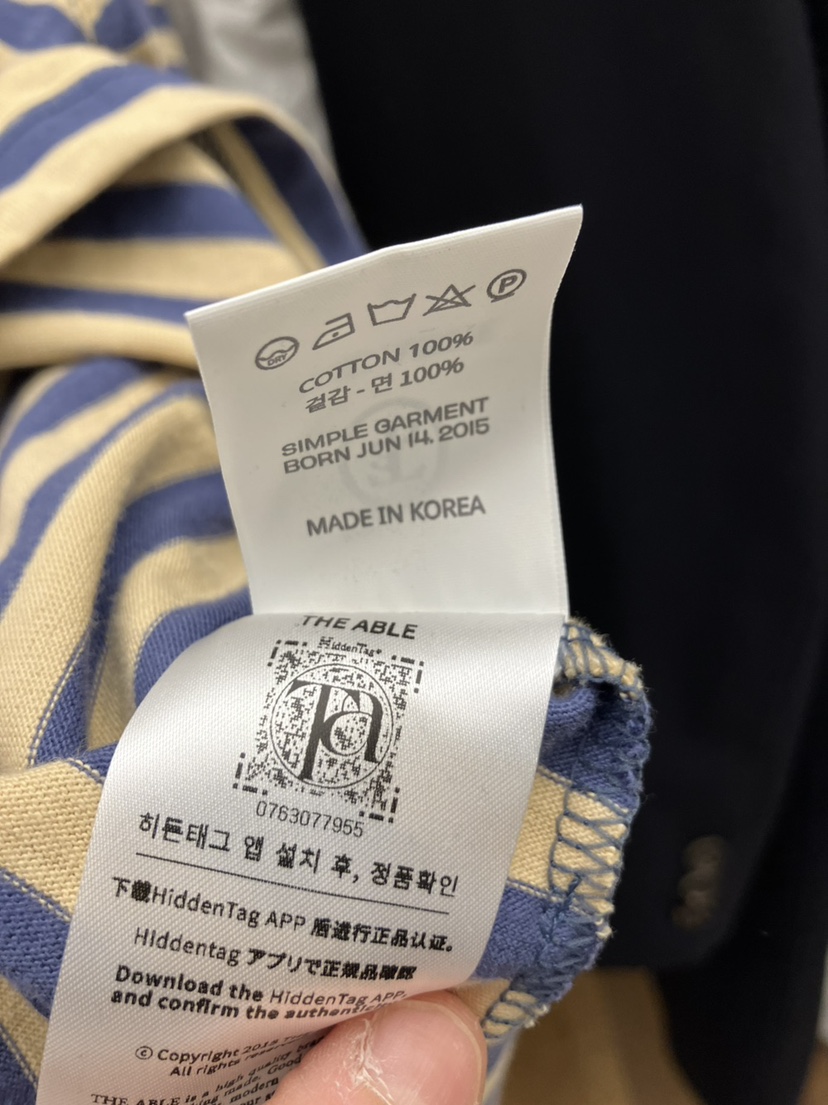 THE ABLE東大門代購女士新款休閑職業真品推薦長袖T恤條紋THE ABLE/TA長袖T恤