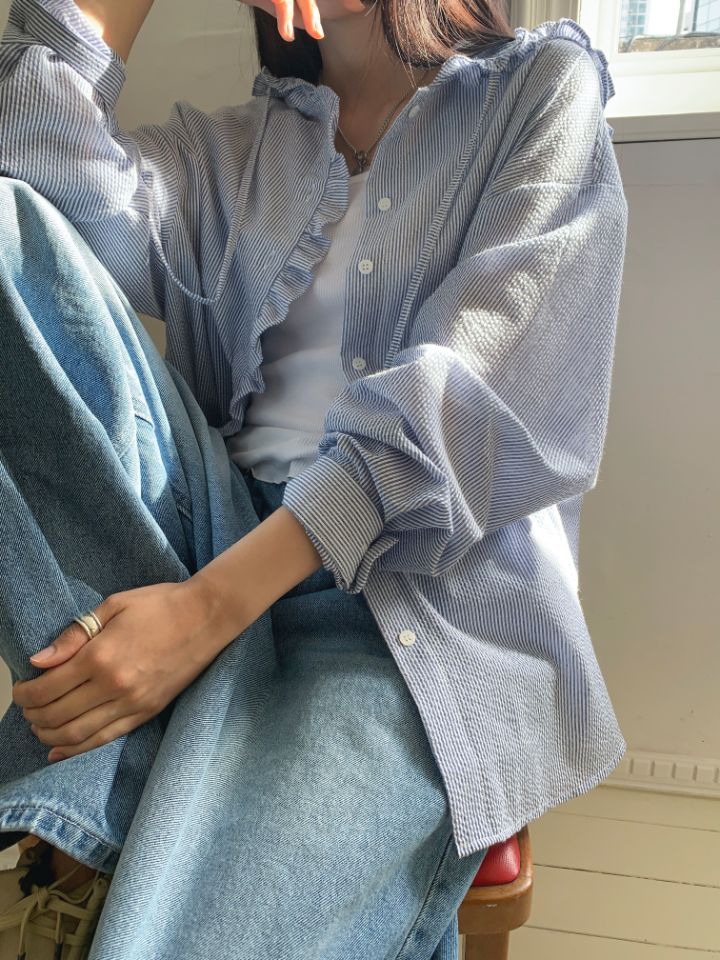 空東大門直郵女裝新品休閑熱賣時尚人氣真品推薦襯衫蕾絲衫4LEAF襯衫/蕾絲衫