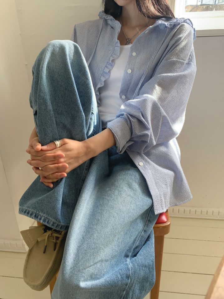 空東大門直郵女裝新品休閑熱賣時尚人氣真品推薦襯衫蕾絲衫4LEAF襯衫/蕾絲衫