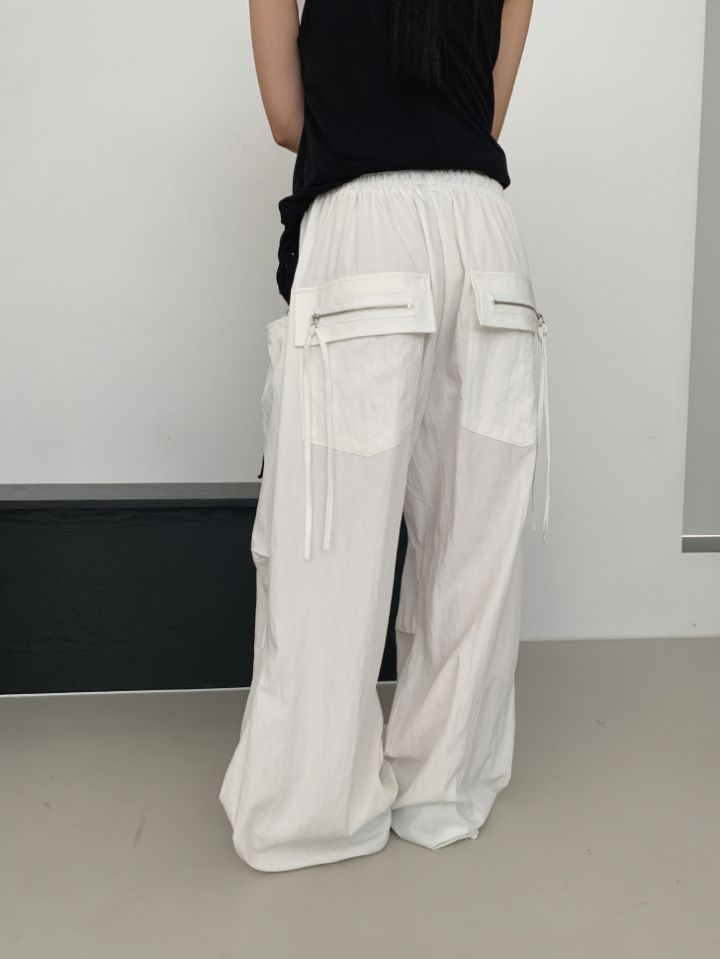 空東大門實拍女裝新款人氣時尚推薦25春夏休閑真品休閑褲拉鏈4LEAF休閑褲