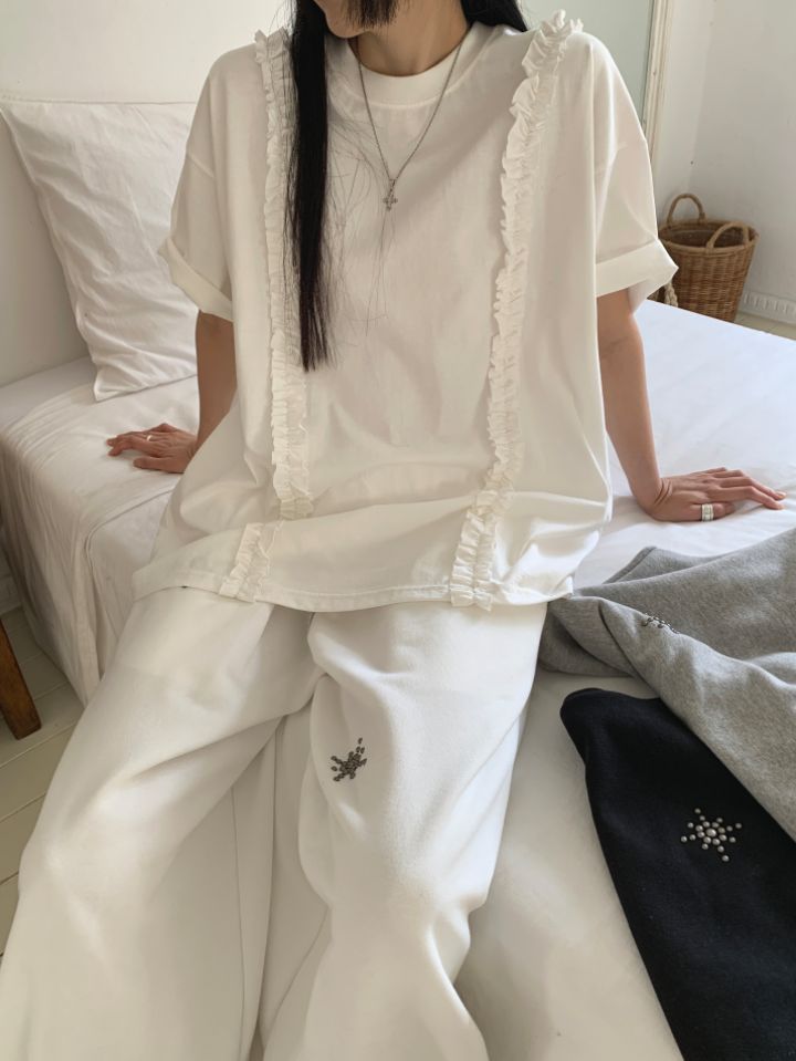 空韓國代購女裝新品熱賣人氣25春夏職業推薦休閑時尚真品T恤4LEAFT恤