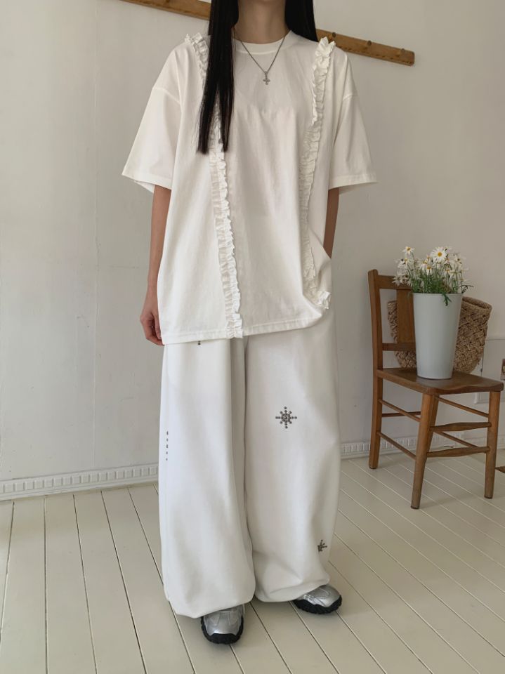 空韓國代購女裝新品熱賣人氣25春夏職業推薦休閑時尚真品T恤4LEAFT恤