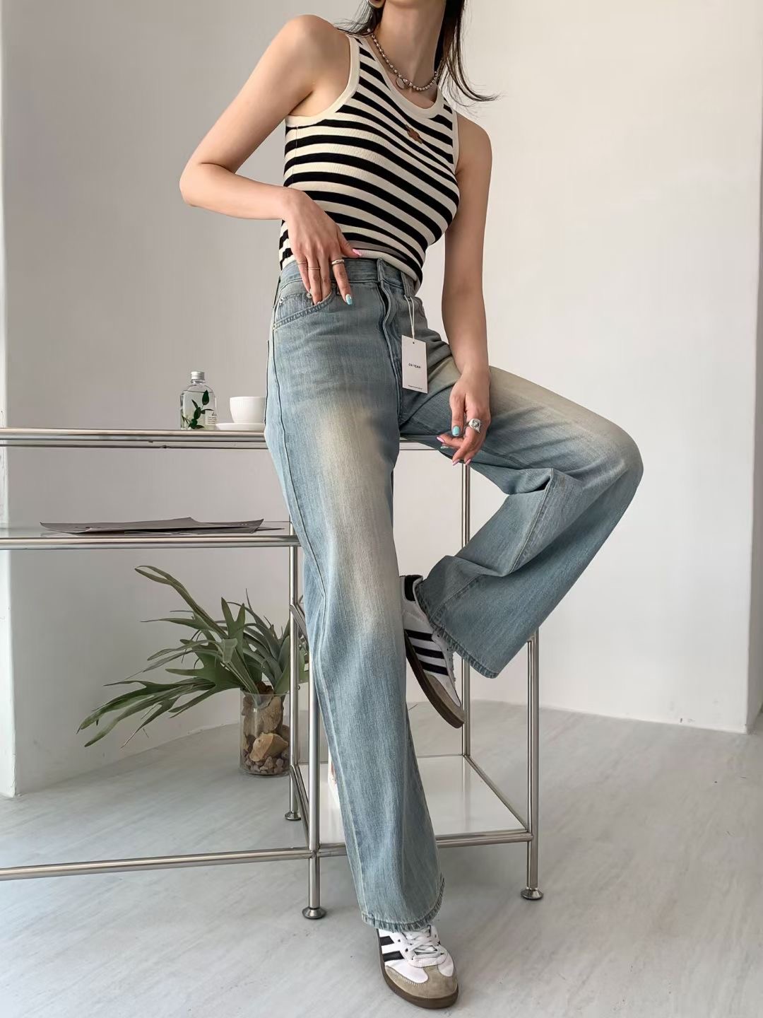 OH YEAH韓國直郵女裝新品熱賣休閑時尚推薦真品職業牛仔褲OH YEAH牛仔褲
