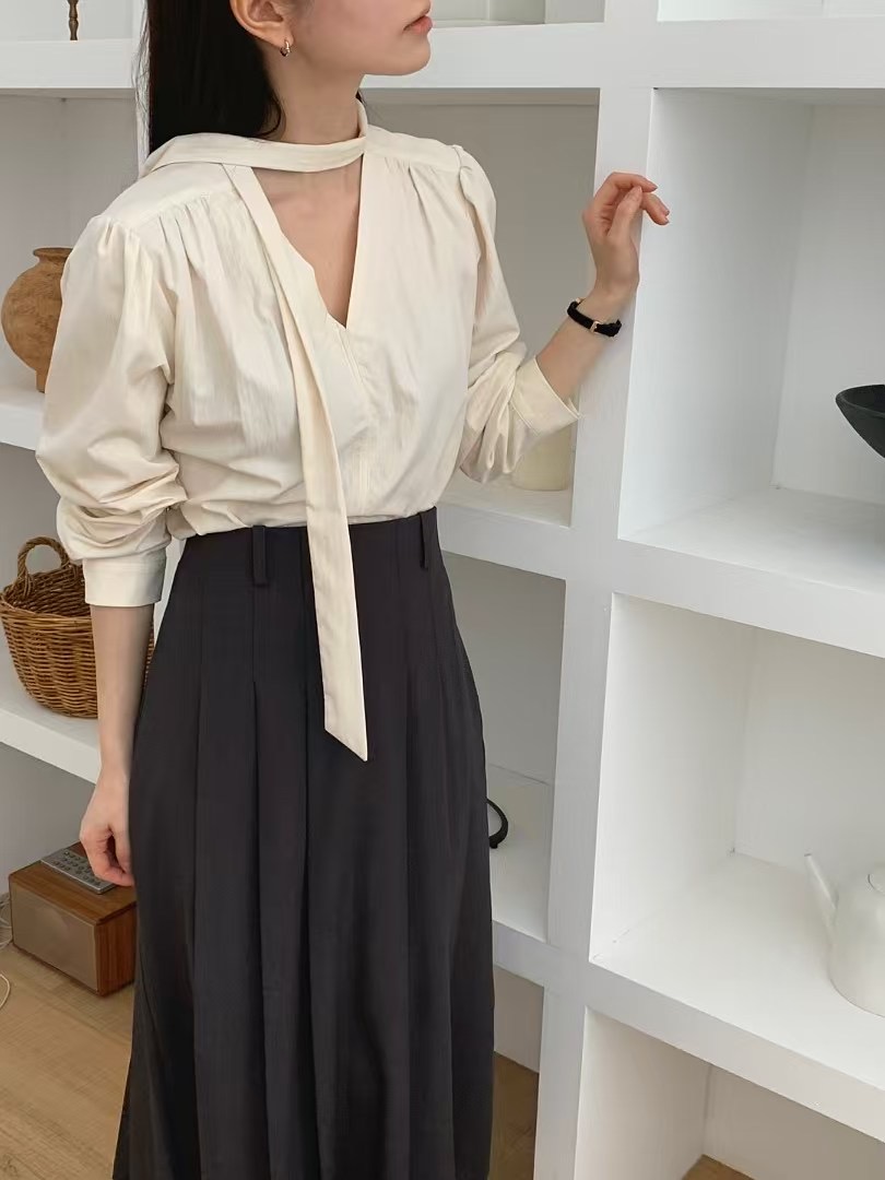 MOOD BEIGE東大門實拍女士新品職業25春夏時尚推薦休閑長裙MOOD BEIGE長裙
