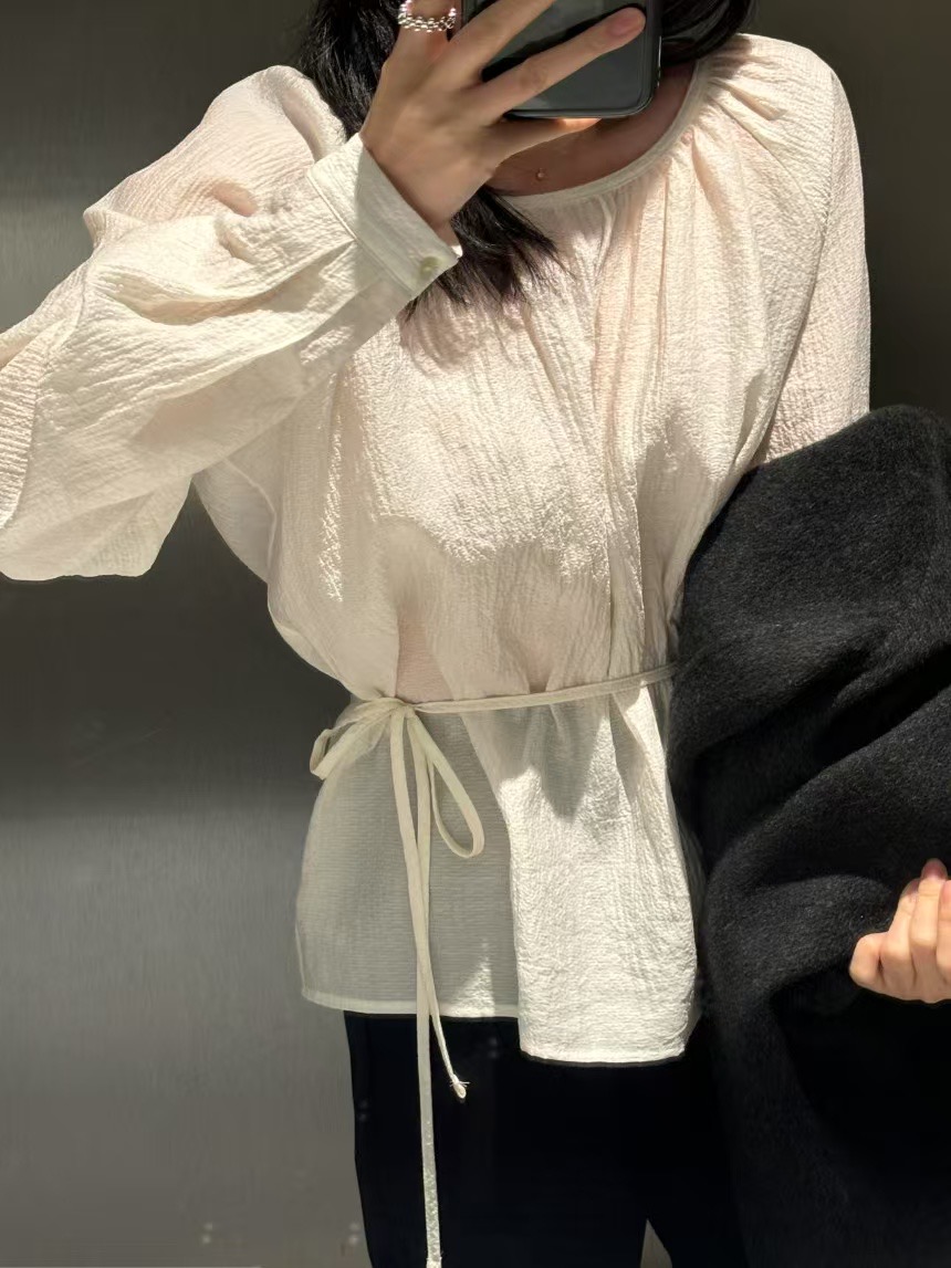 MOOD BEIGE東大門代購女士新品推薦25春夏休閑真品襯衫蕾絲衫MOOD BEIGE襯衫/蕾絲衫
