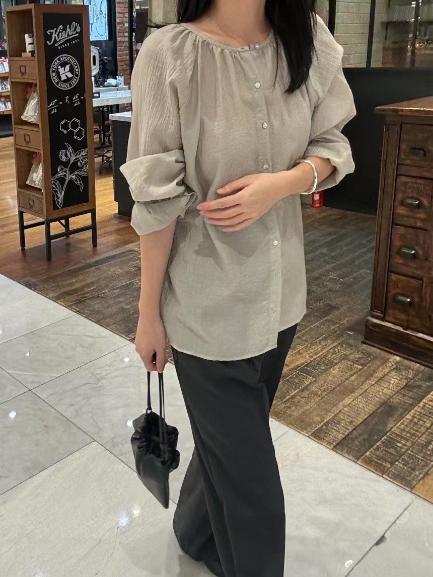 MOOD BEIGE東大門代購女士新品推薦25春夏休閑真品襯衫蕾絲衫MOOD BEIGE襯衫/蕾絲衫圖色2