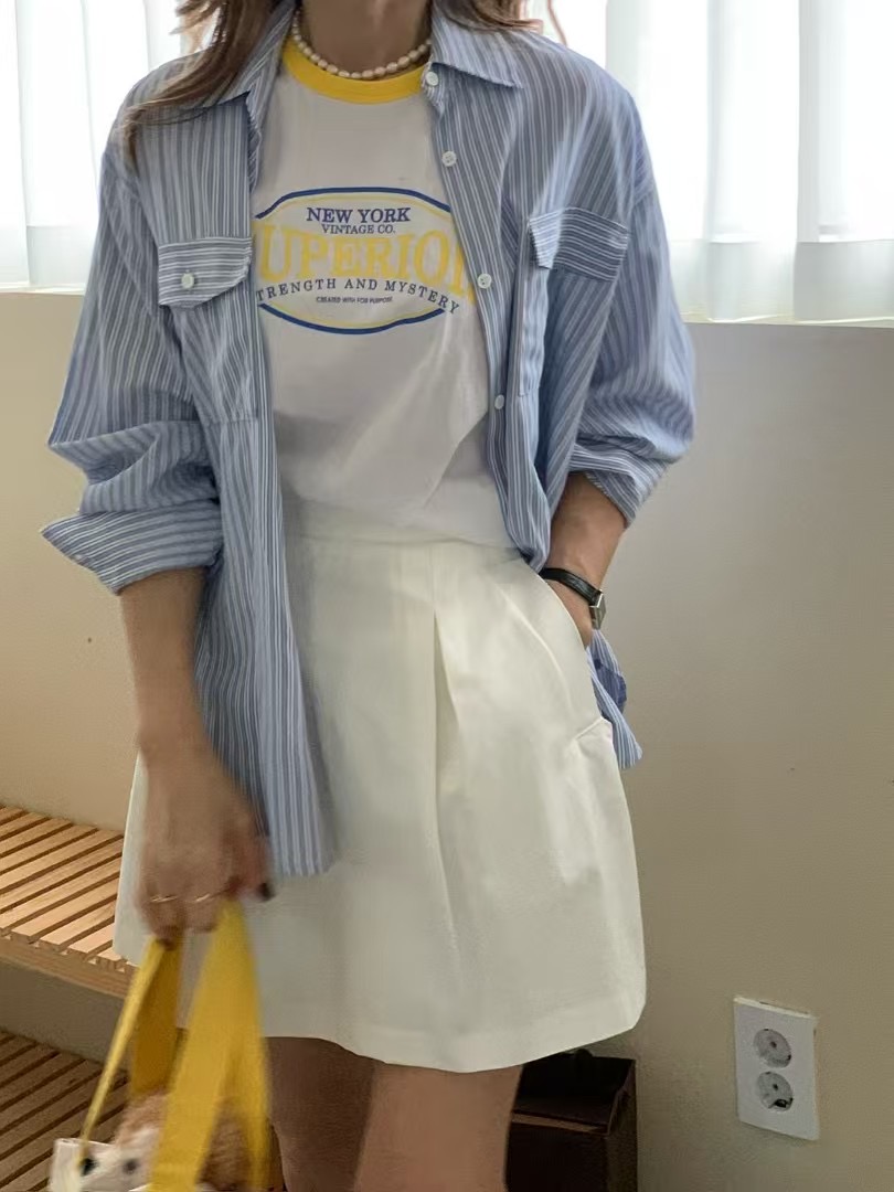 ELMU東大門實拍女裝新款25春夏休閑熱賣時尚推薦襯衫蕾絲衫ELMU襯衫/蕾絲衫圖色2