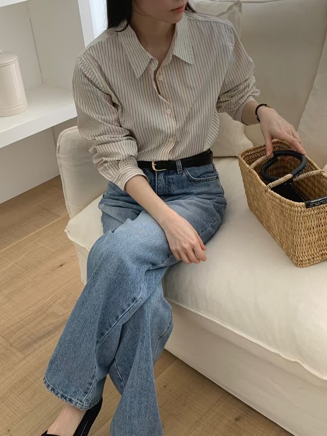 MOOD BEIGE東大門直郵女裝新品職業人氣25春夏真品襯衫蕾絲衫MOOD BEIGE襯衫/蕾絲衫