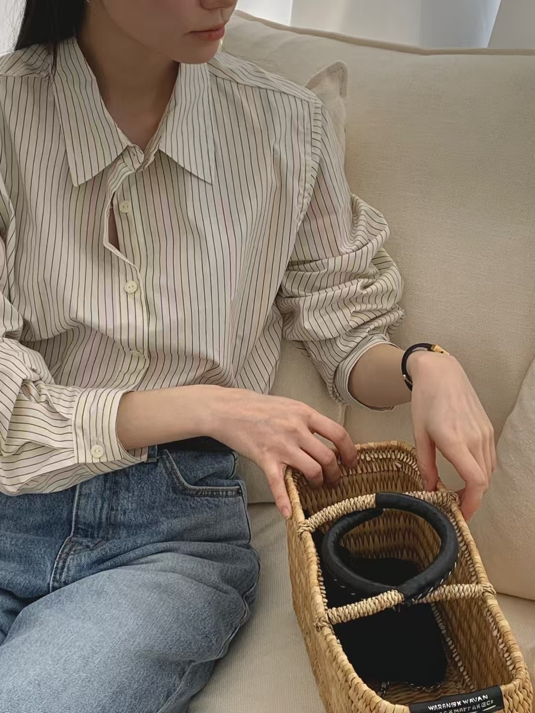MOOD BEIGE東大門直郵女裝新品職業人氣25春夏真品襯衫蕾絲衫MOOD BEIGE襯衫/蕾絲衫