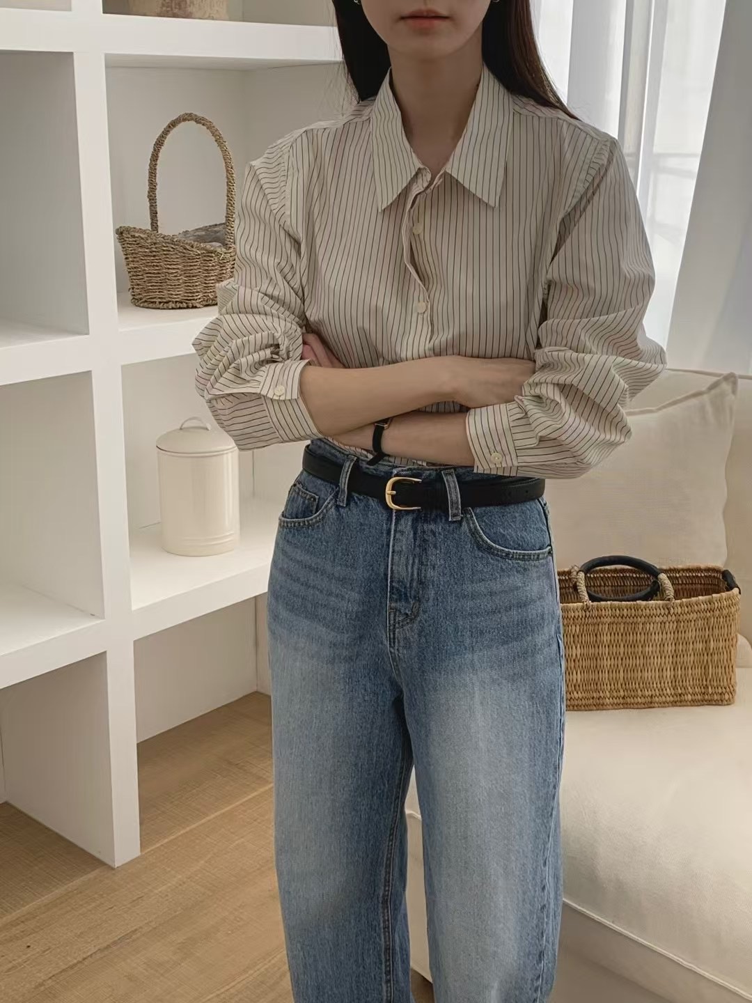 MOOD BEIGE東大門直郵女裝新品職業人氣25春夏真品襯衫蕾絲衫MOOD BEIGE襯衫/蕾絲衫
