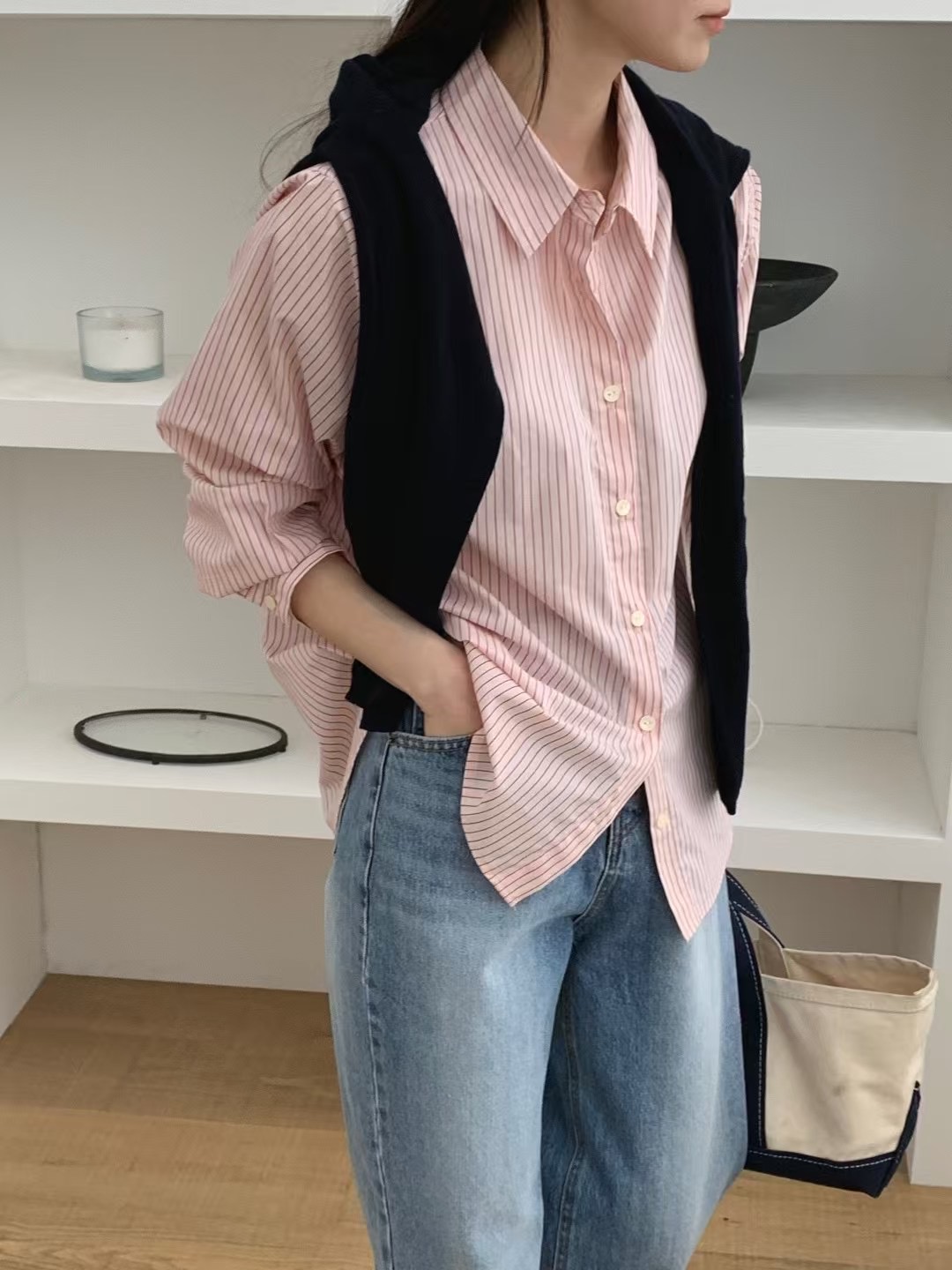 MOOD BEIGE東大門直郵女裝新品職業人氣25春夏真品襯衫蕾絲衫MOOD BEIGE襯衫/蕾絲衫