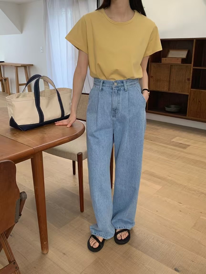 MOOD BEIGE韓國代購女裝新品時尚推薦熱賣25春夏人氣牛仔褲MOOD BEIGE牛仔褲