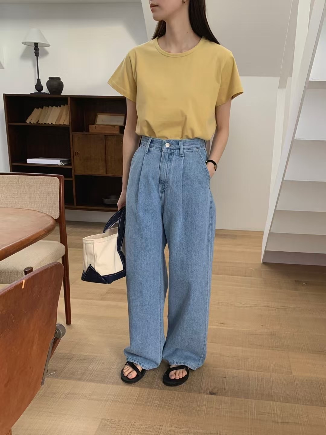 MOOD BEIGE韓國代購女裝新品時尚推薦熱賣25春夏人氣牛仔褲MOOD BEIGE牛仔褲