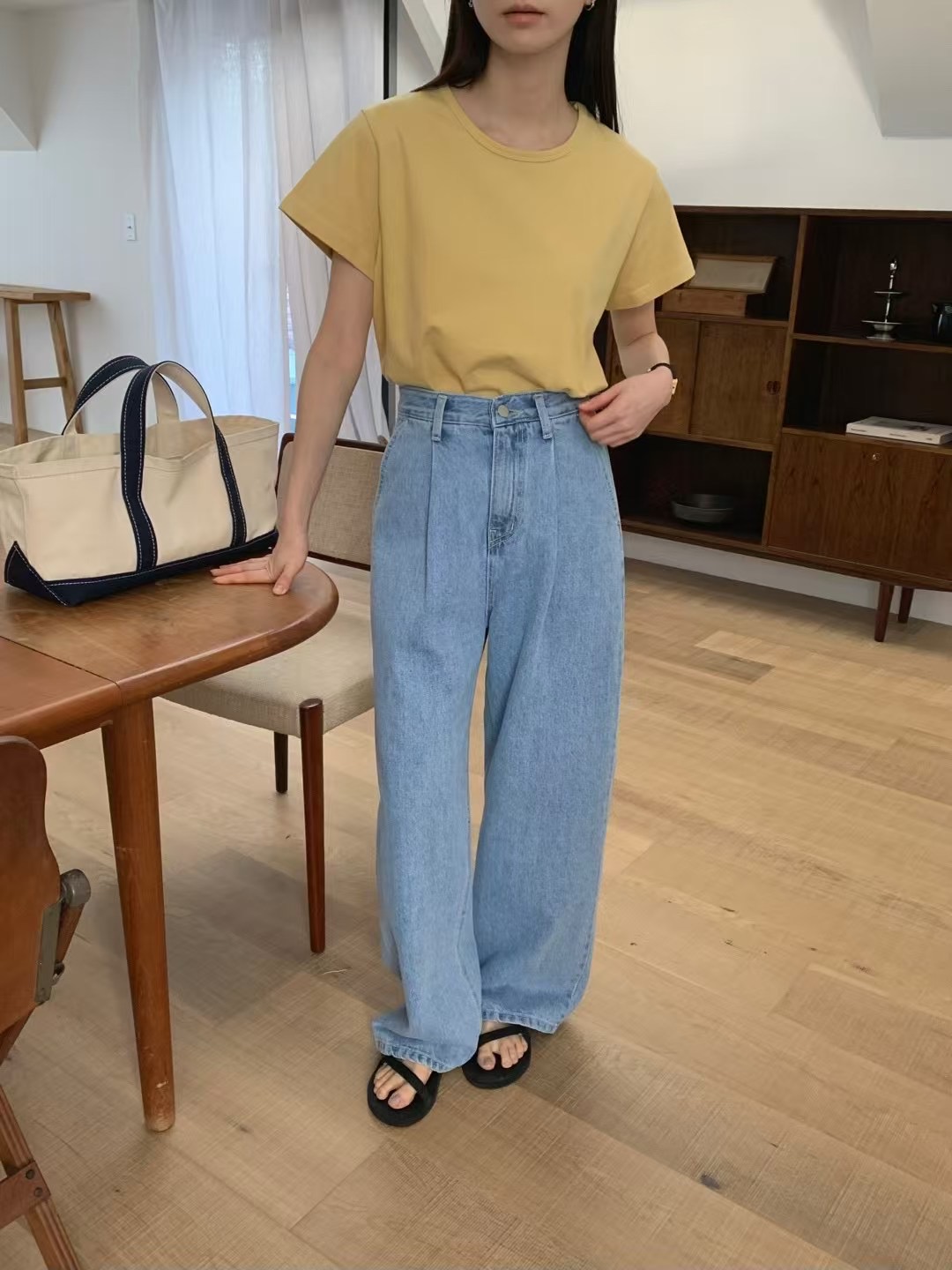 MOOD BEIGE韓國代購女裝新品時尚推薦熱賣25春夏人氣牛仔褲MOOD BEIGE牛仔褲