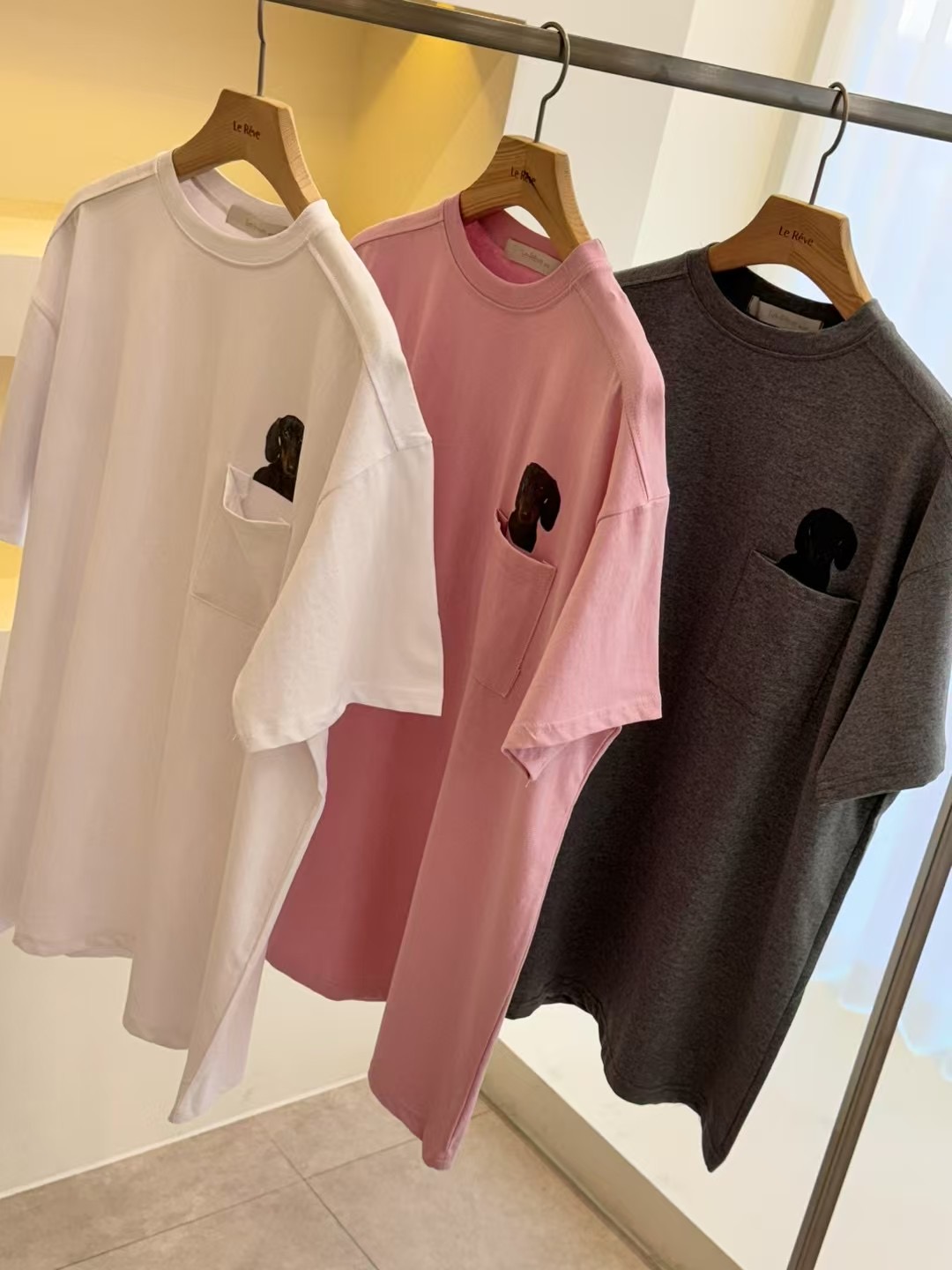 LEREVE-OT東大門實拍女裝新品25春夏職業時尚熱賣真品推薦T恤LEREVET恤圖色2左二色