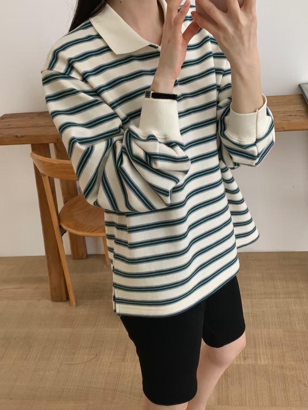 MOOD BEIGE東大門直郵女士新品休閑真品職業25春夏長袖T恤MOOD BEIGE長袖T恤