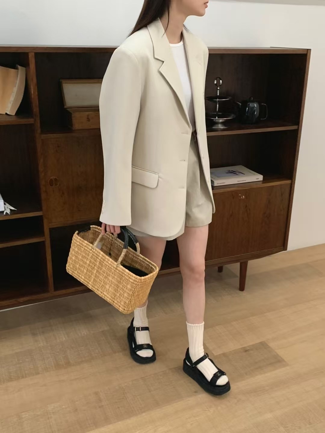 MOOD BEIGE東大門代購女士新品人氣休閑25春夏推薦職業夾克MOOD BEIGE夾克