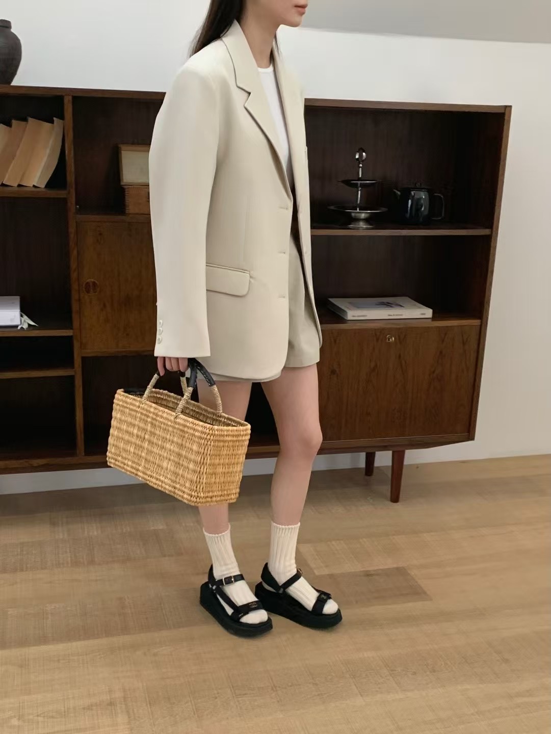 MOOD BEIGE東大門代購女士新品人氣休閑25春夏推薦職業夾克MOOD BEIGE夾克