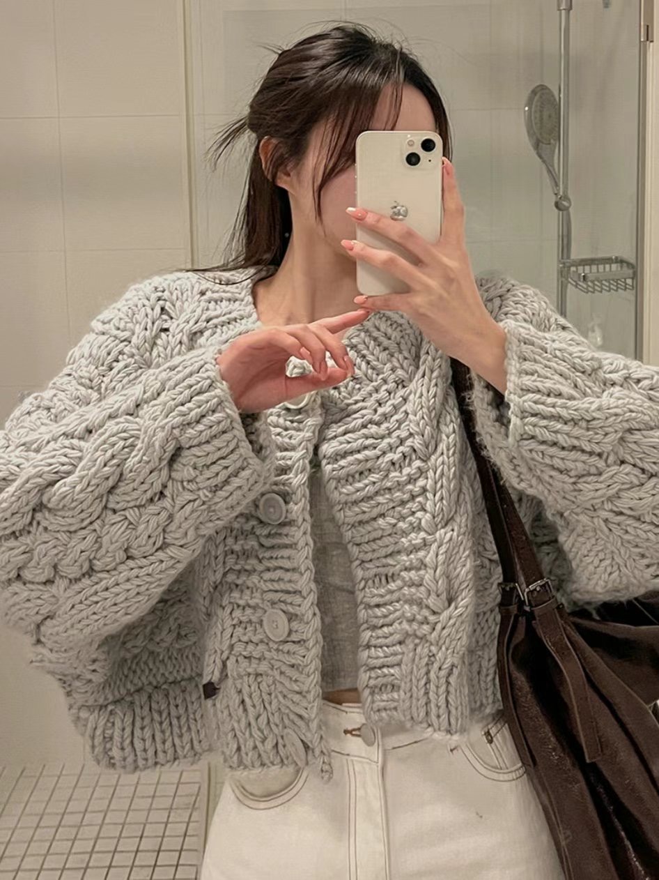 DEAR GRAY東大門直郵女士新品25春夏休閑時尚針織衫手工開衫DEAR GRAY針織衫圖色1