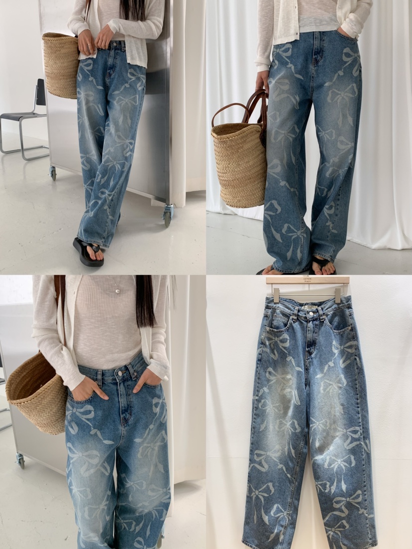 GOYOU東大門實拍女裝新品休閑熱賣真品時尚職業牛仔褲蝴蝶結de goyou牛仔褲