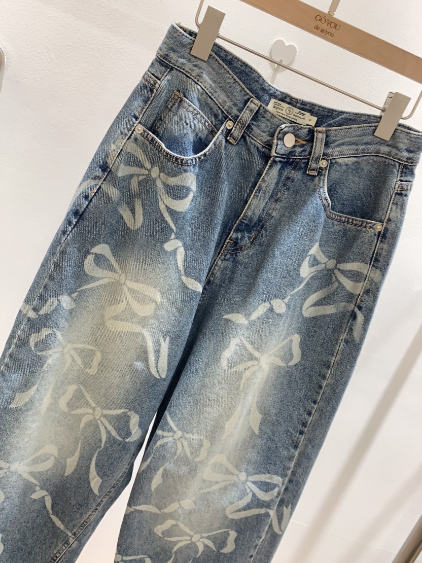 GOYOU東大門實拍女裝新品休閑熱賣真品時尚職業牛仔褲蝴蝶結de goyou牛仔褲