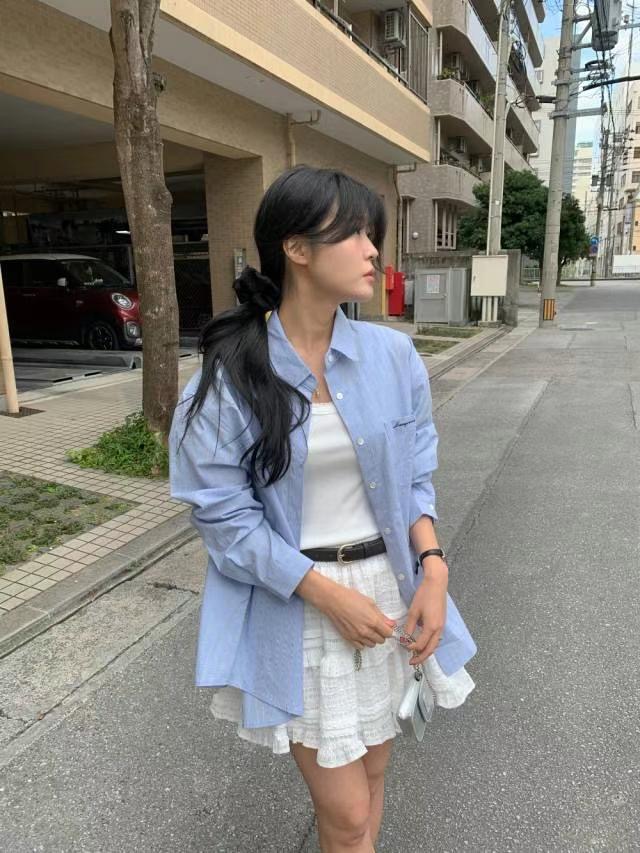 LOUNGE VERA東大門實拍女士新品25春夏職業熱賣襯衫蕾絲衫LOUNGE VERA-2件訂襯衫/蕾絲衫