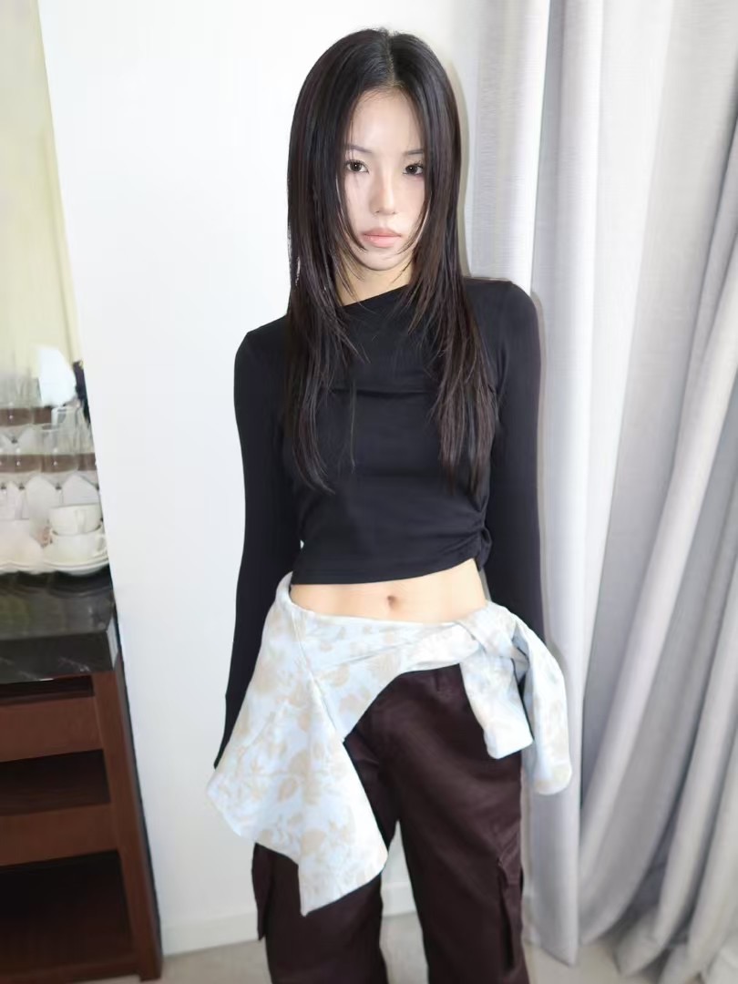 HIDDENHILLS直郵韓國代購㊣女裝新品休閑時尚熱賣職業長袖T恤HIDDENHILLS長袖T恤