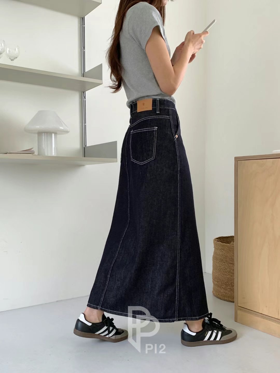 PI2韓國直郵㊣東大門實拍女裝新品推薦休閑熱賣25春夏人氣長裙Pi2長裙