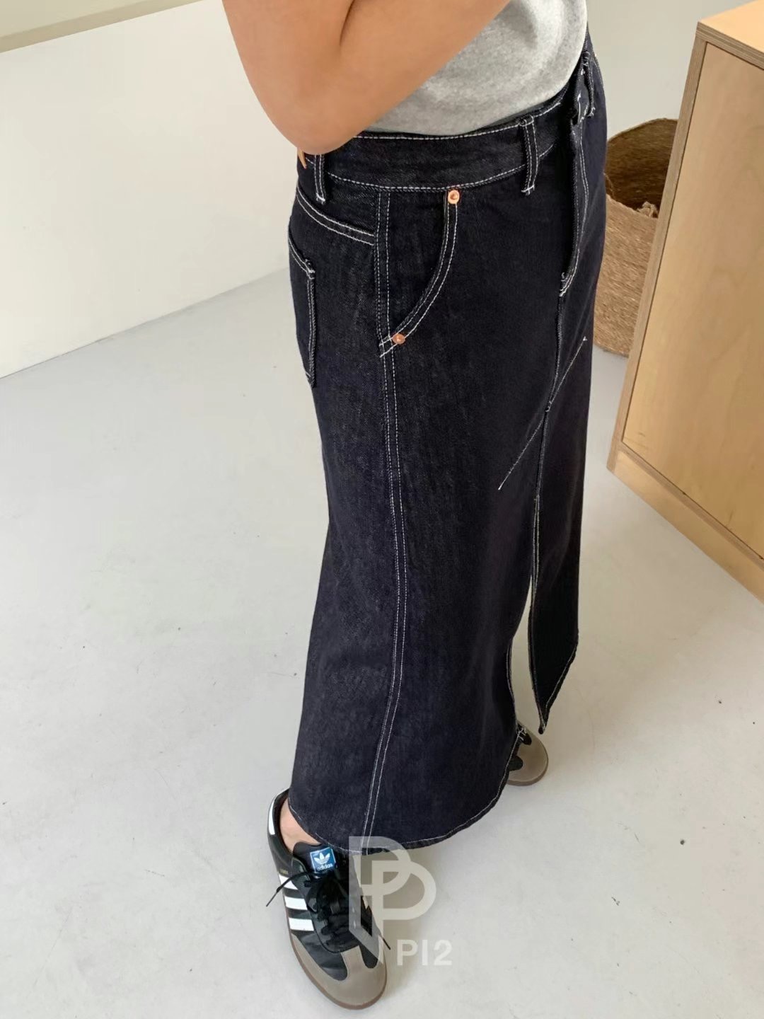 PI2韓國直郵㊣東大門實拍女裝新品推薦休閑熱賣25春夏人氣長裙Pi2長裙