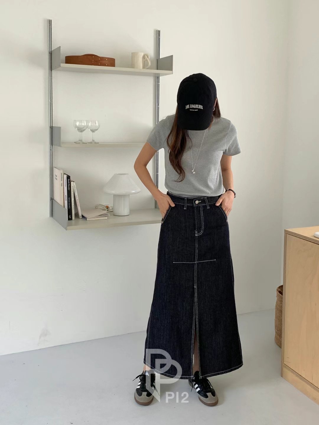 PI2韓國直郵㊣東大門實拍女裝新品推薦休閑熱賣25春夏人氣長裙Pi2長裙