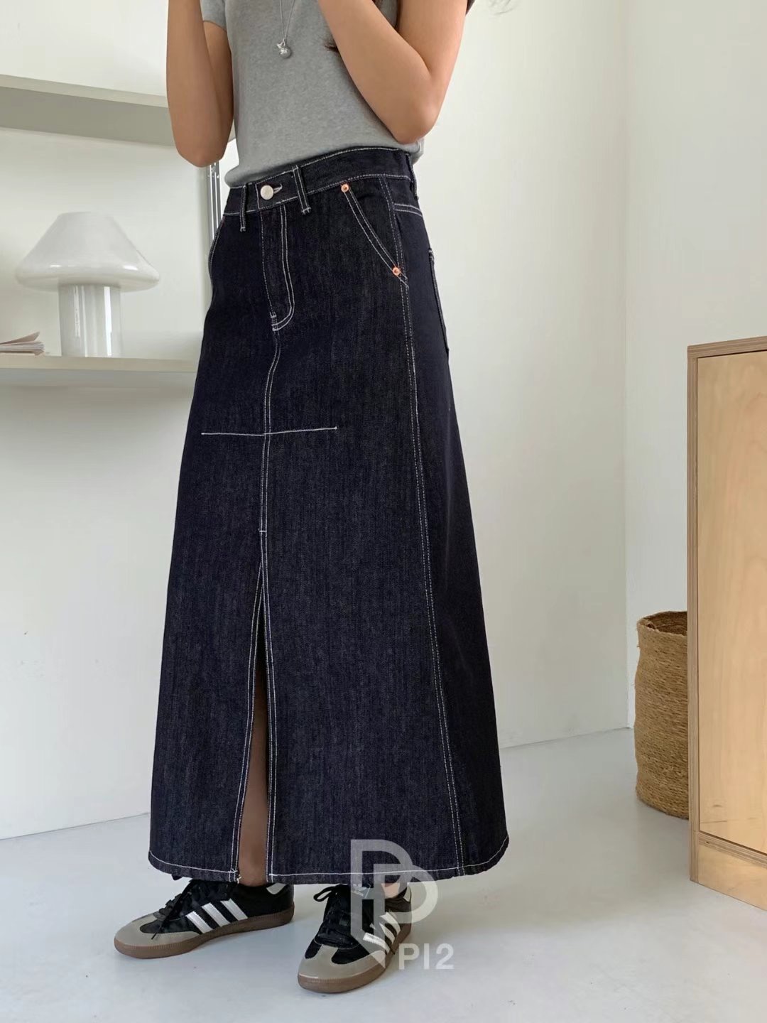 PI2韓國直郵㊣東大門實拍女裝新品推薦休閑熱賣25春夏人氣長裙Pi2長裙