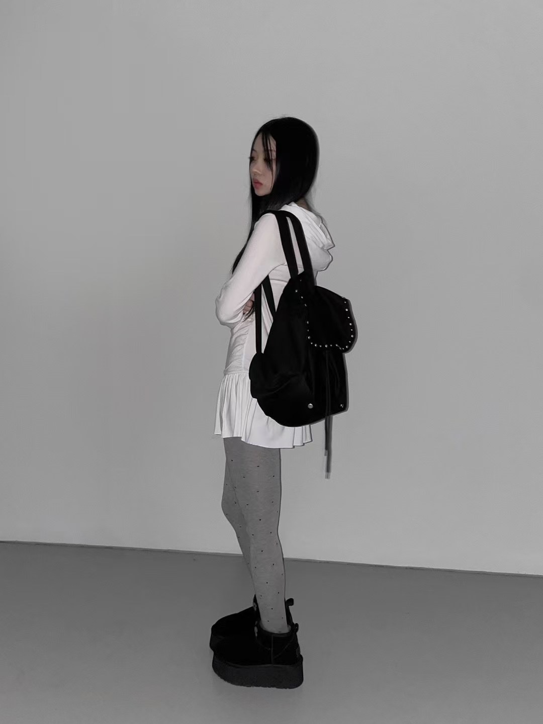 HIDDENHILLS韓國㊣直郵東大門代購女裝新品25春夏職業雙肩背包HIDDENHILLS雙肩背包