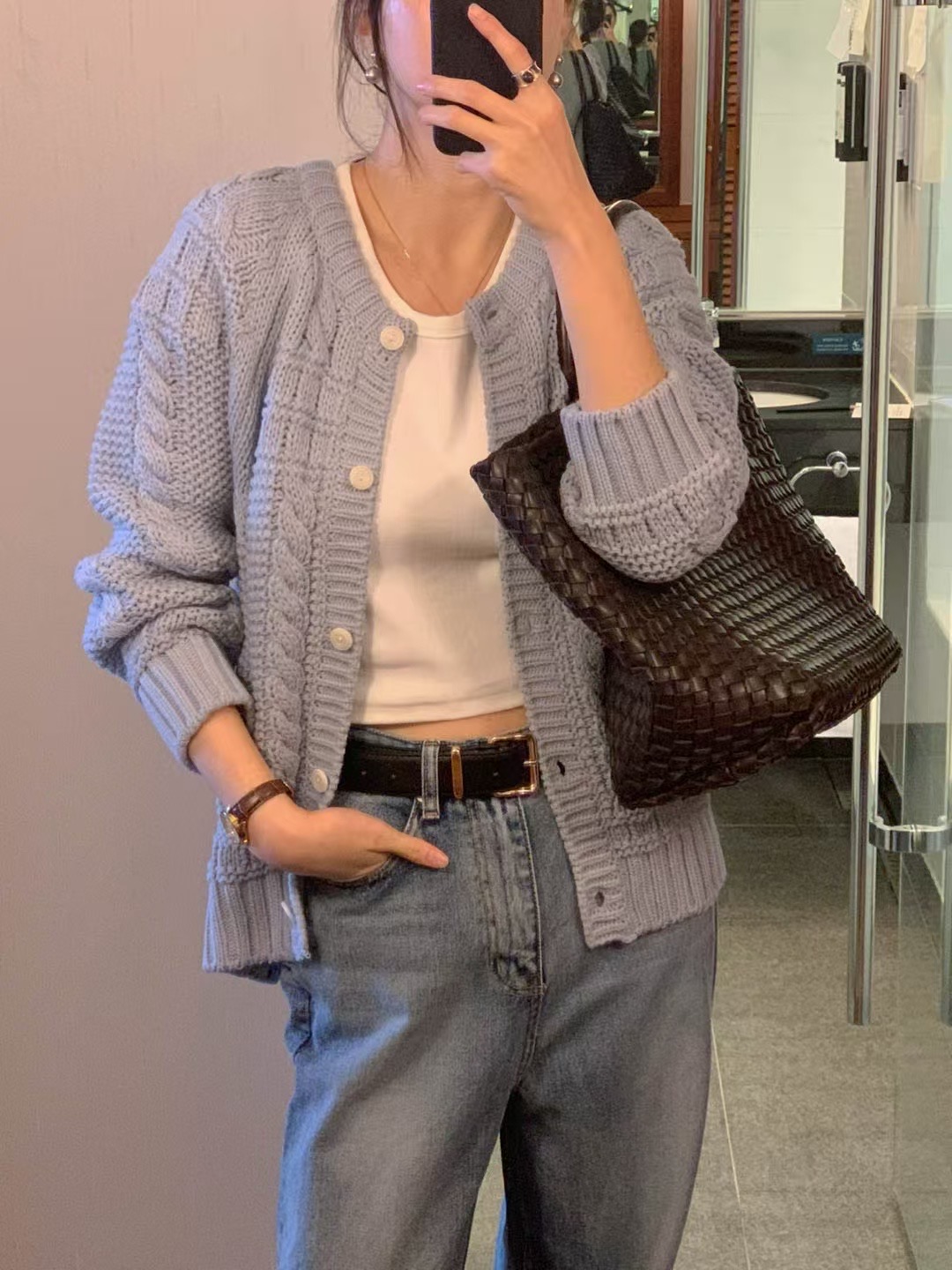 SIGNATURE直郵韓國代購㊣女裝新品人氣休閑時尚熱賣針織衫開衫SIGNATURE針織衫