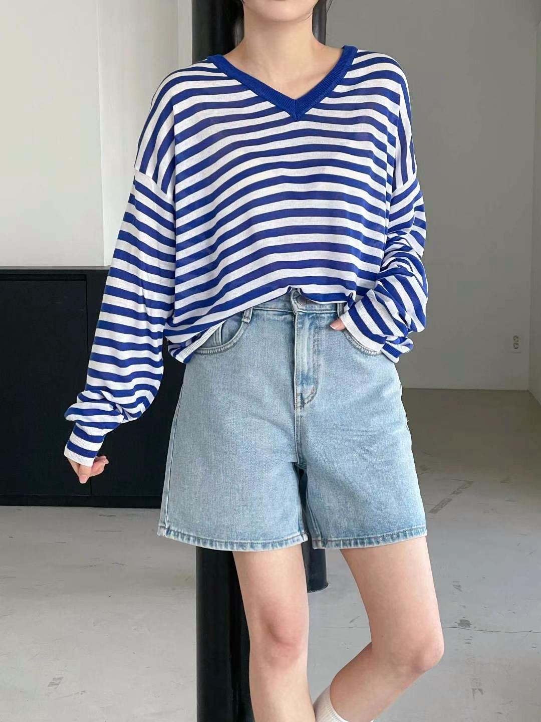 FOUND直郵韓國代購㊣女裝新款熱賣推薦25春夏時尚職業長袖T恤FOUND長袖T恤