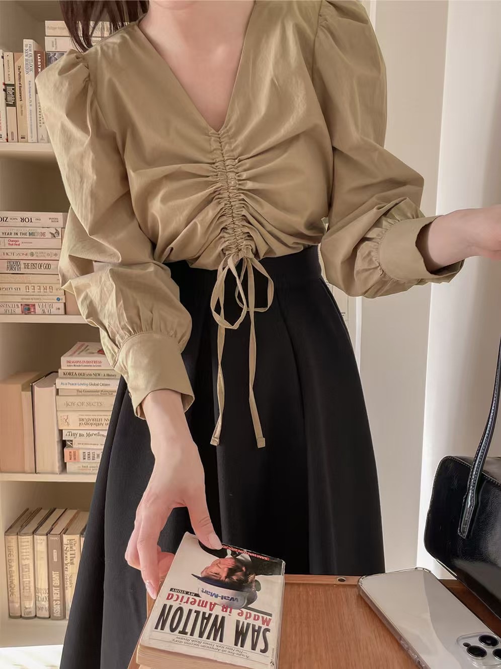 FAVOR直郵韓國代購㊣女裝新品25春夏時尚職業休閑襯衫蕾絲衫ARRICCHISI襯衫/蕾絲衫