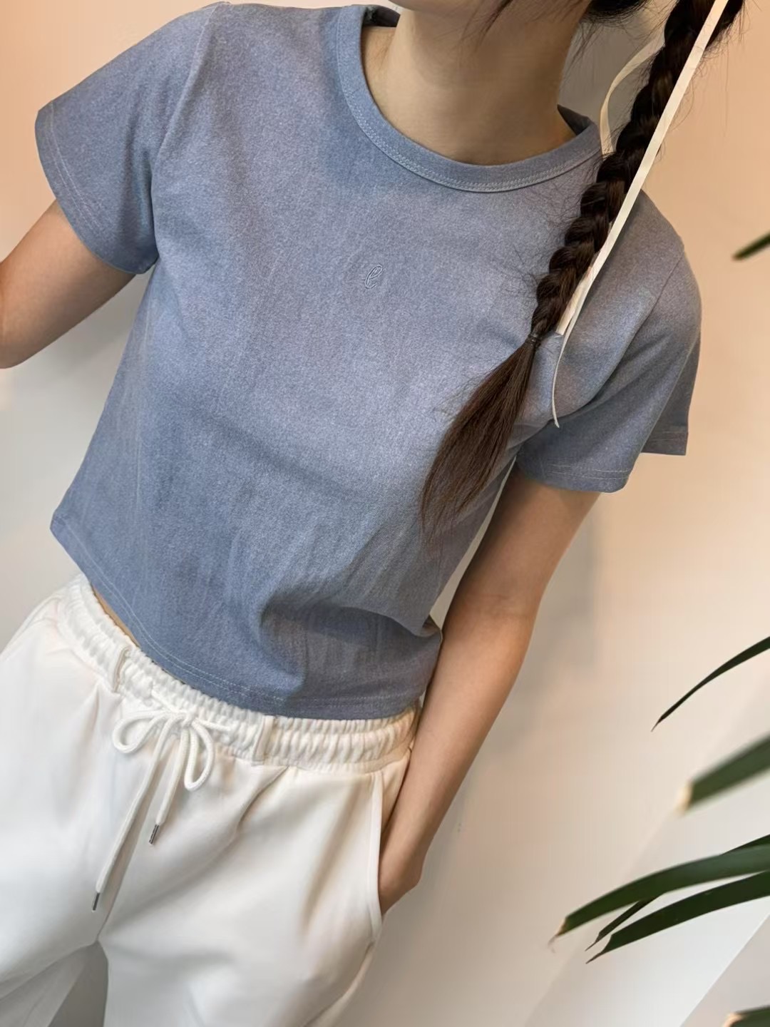 LEREVE-OT韓國㊣直郵東大門代購女裝新款熱賣休閑人氣T恤刺繡LEREVET恤圖色2