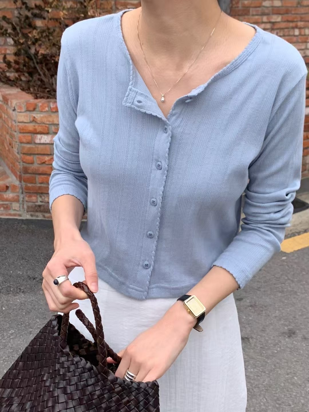 SIGNATURE韓國直郵㊣東大門實拍女裝新款休閑職業針織衫開衫SIGNATURE針織衫圖色2