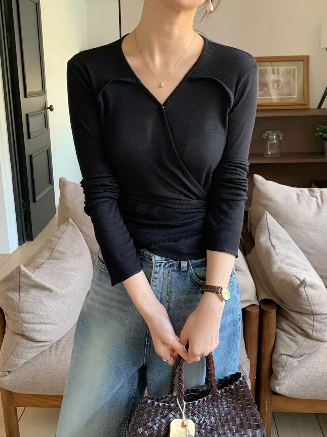 SIGNATURE直郵韓國代購㊣女裝新款時尚熱賣推薦長袖T恤開衫SIGNATURE長袖T恤