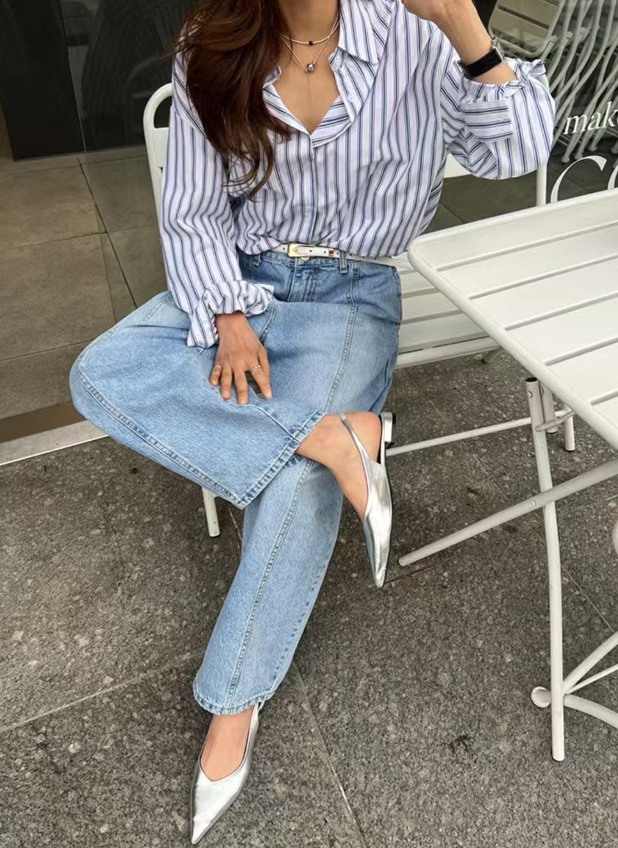 L V C直郵韓國代購㊣女裝新品職業時尚熱賣25春夏推薦牛仔褲L_V_C牛仔褲
