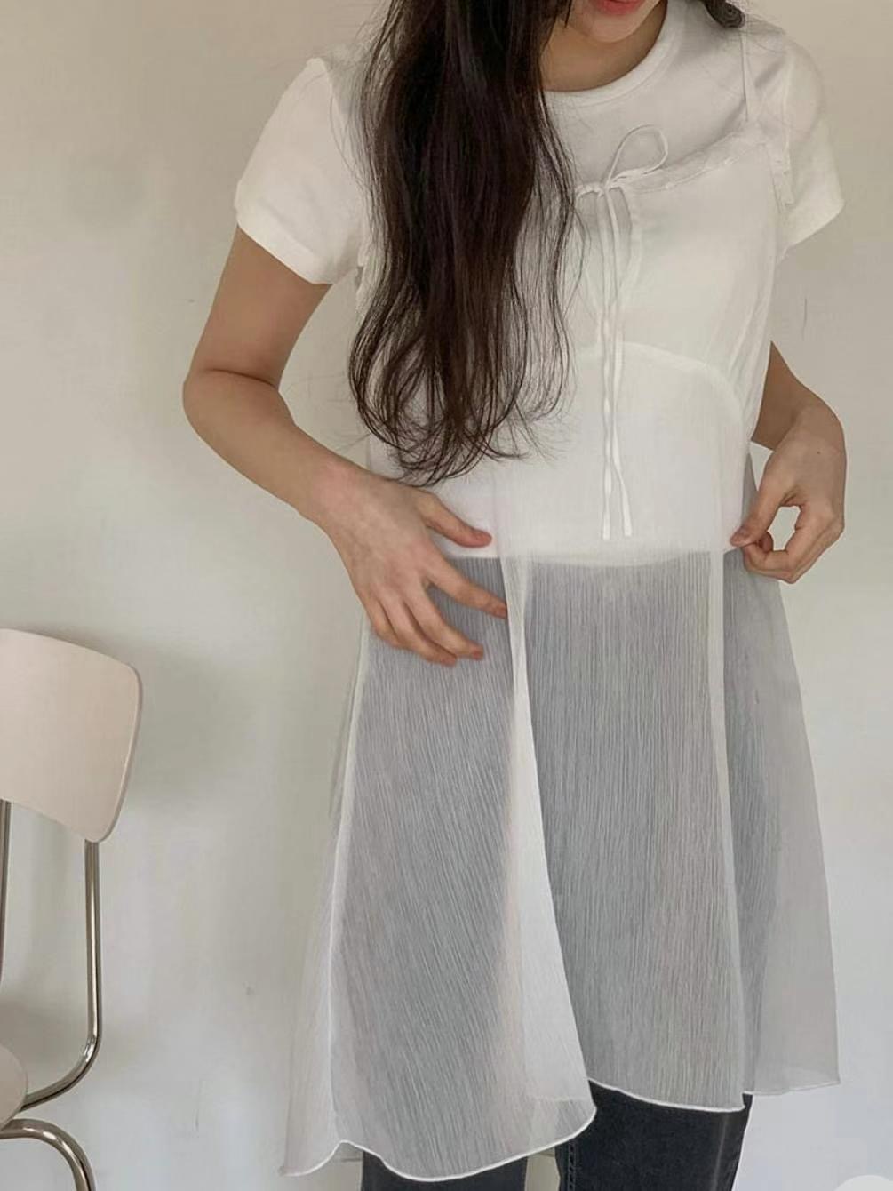 MYCABINET韓國直郵㊣東大門實拍女裝新品25春夏休閑連衣裙透明MYCABINET連衣裙