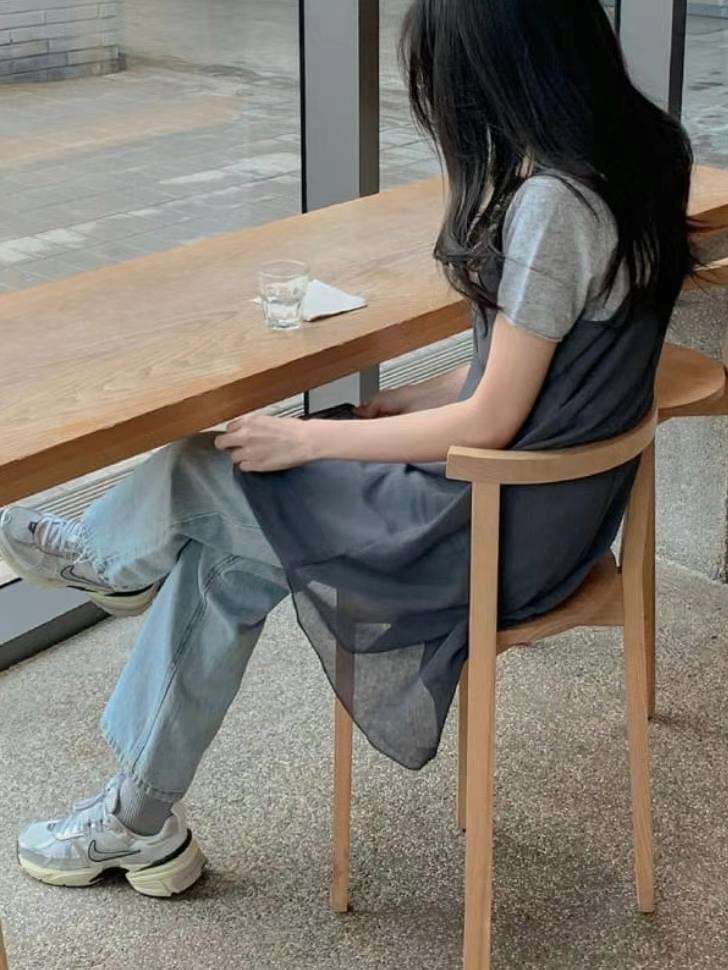 MYCABINET韓國直郵㊣東大門實拍女裝新品25春夏休閑連衣裙透明MYCABINET連衣裙