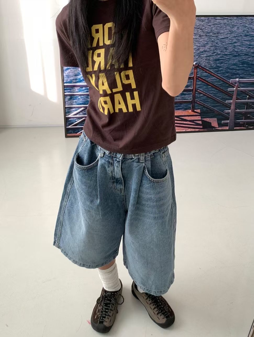 L V C直郵韓國代購㊣女裝新品推薦職業休閑人氣熱賣時尚短褲L_V_C短褲