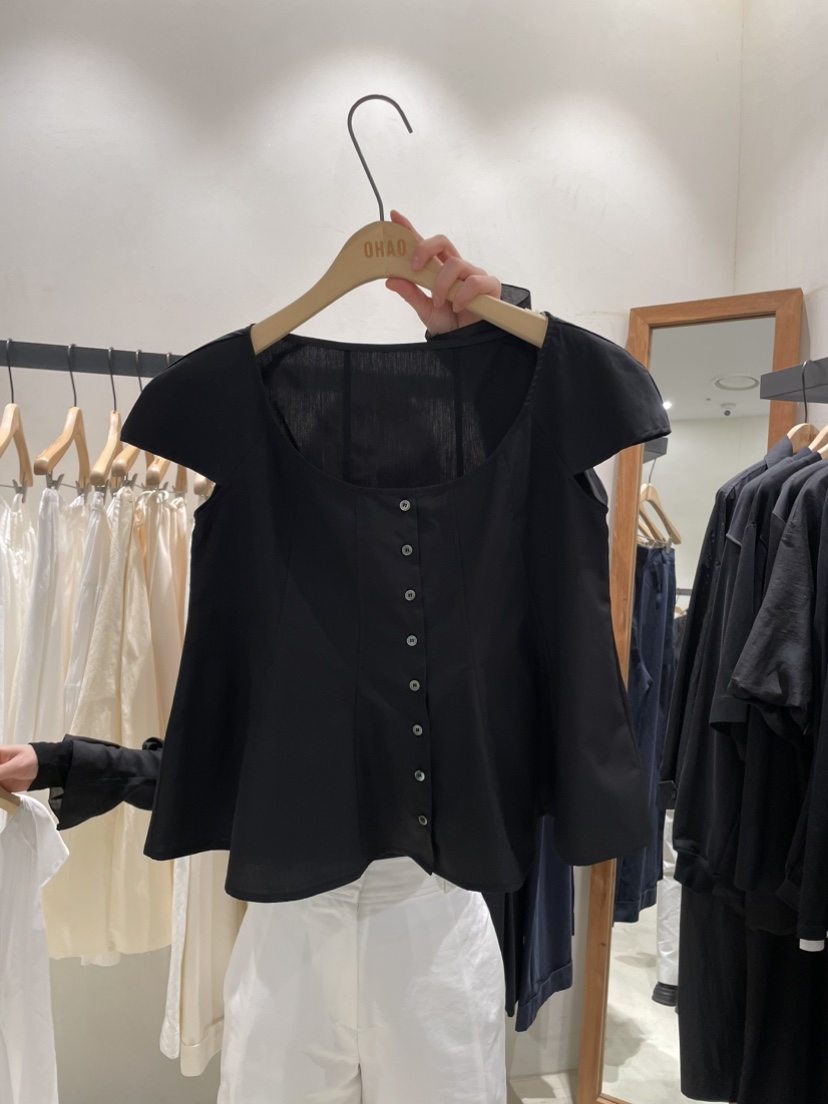 OHAO東大門直郵女士新品真品時尚人氣25春夏熱賣襯衫蕾絲衫OHAO/HA MONG襯衫/蕾絲衫圖色2