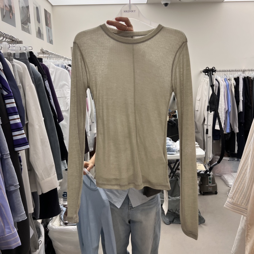 SOLD OUT東大門直郵女士新款推薦真品25春夏熱賣休閑長袖T恤SOLD OUT長袖T恤圖色2