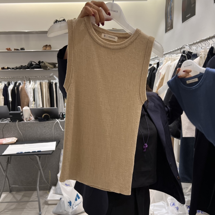 WOOD SAGE東大門直郵女士新款職業真品熱賣休閑吊帶背心亞麻WOOD SAGE吊帶/背心