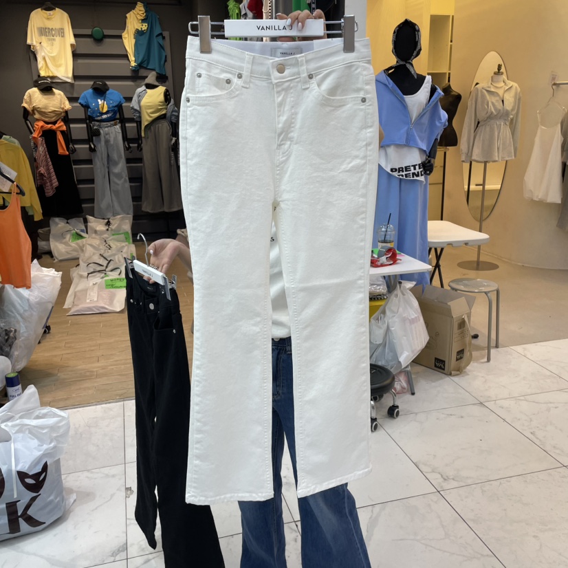 VANILLA J韓國代購女裝新品推薦職業休閑熱賣時尚25春夏牛仔褲VANILLA J牛仔褲