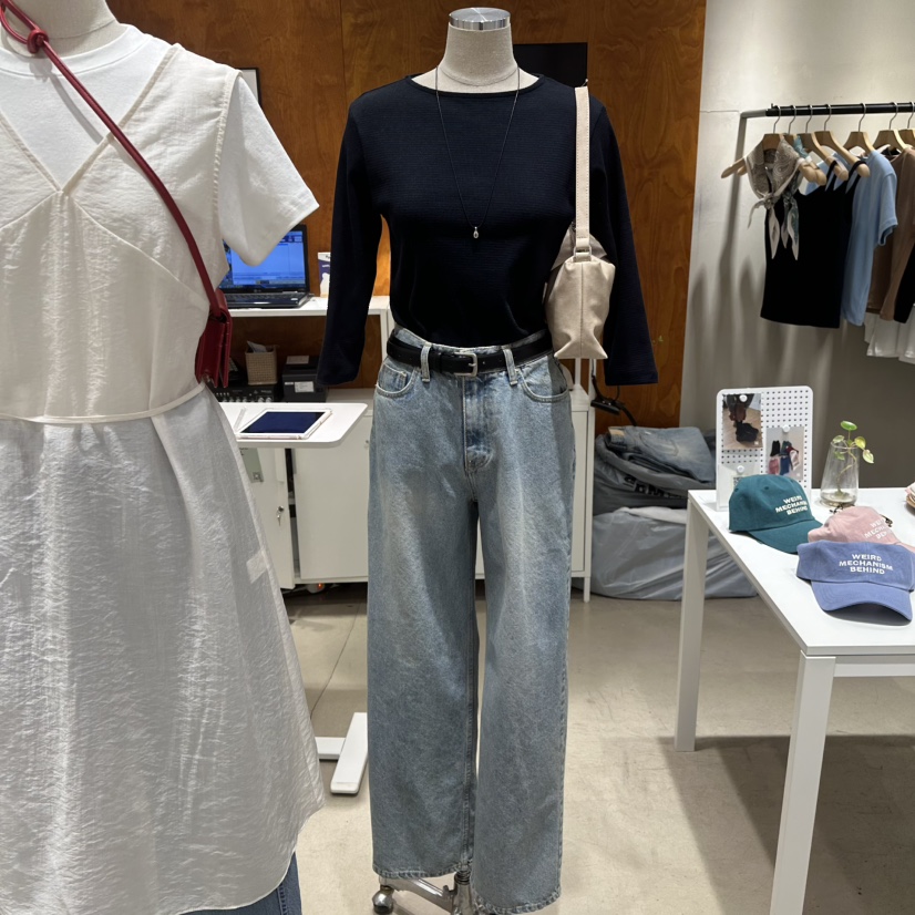 BOUTIQUE SEOUL-P東大門直郵女裝新款休閑人氣時尚長袖T恤But ton/BOUTIQUE SEOUL長袖T恤