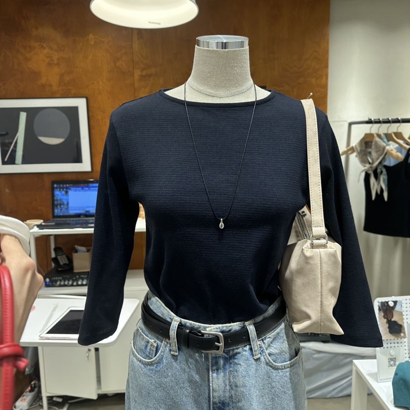 BOUTIQUE SEOUL-P東大門直郵女裝新款休閑人氣時尚長袖T恤But ton/BOUTIQUE SEOUL長袖T恤圖色2
