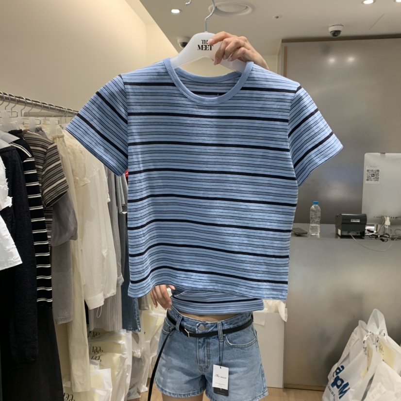 MEET ME韓國代購女士新款休閑推薦時尚真品25春夏職業熱賣T恤MEET MET恤圖色1